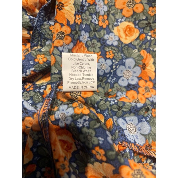 KIRUNDO Long Sleeve Boho Floral Print Casual Loose Dress Size L New With Tag - Picture 5 of 10